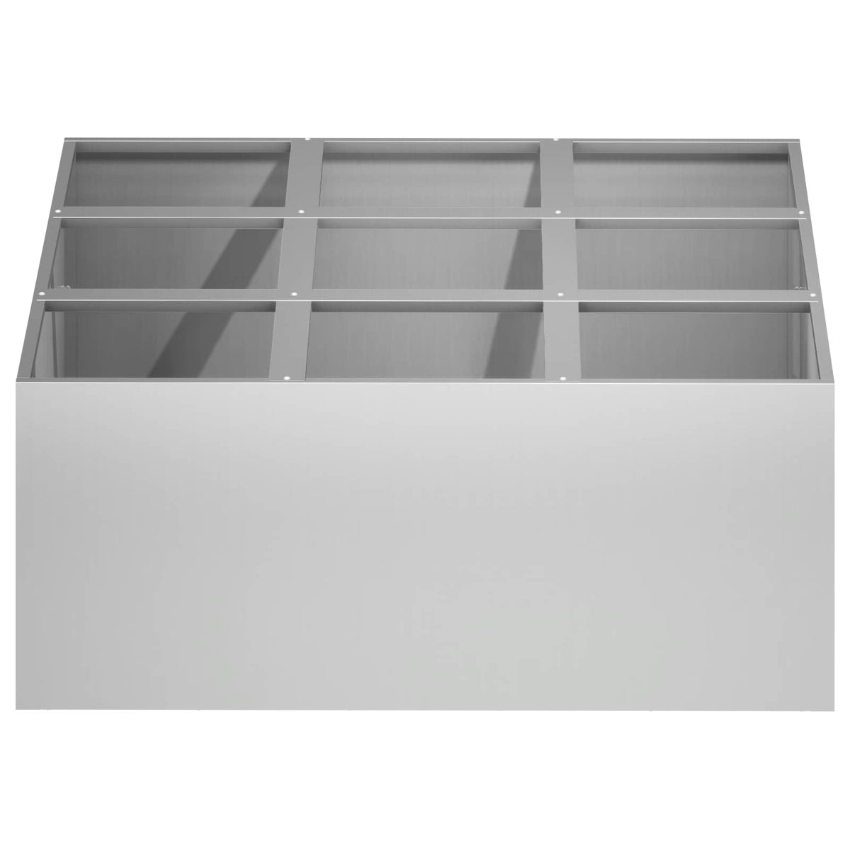 Macetero De Jardín Plateado 100 X 100 X 40 Cm Acero Galvanizado_2