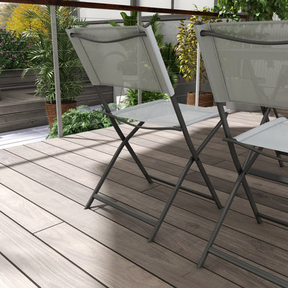 Outsunny Conjunto De Mesa Y 4 Sillas De Jardín Estilo Moderno Para Exterior Gris_3