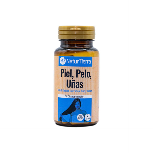 Pele, cabelo e unhas, 30 cápsulas vegetais. NaturTierra