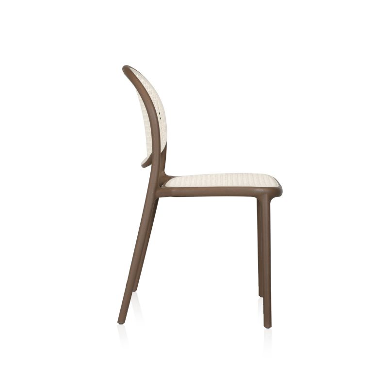 Pack 4 Sillas De Exterior Klux Apilables, Polipropileno, Taupé, 45 X 84 X 45_5