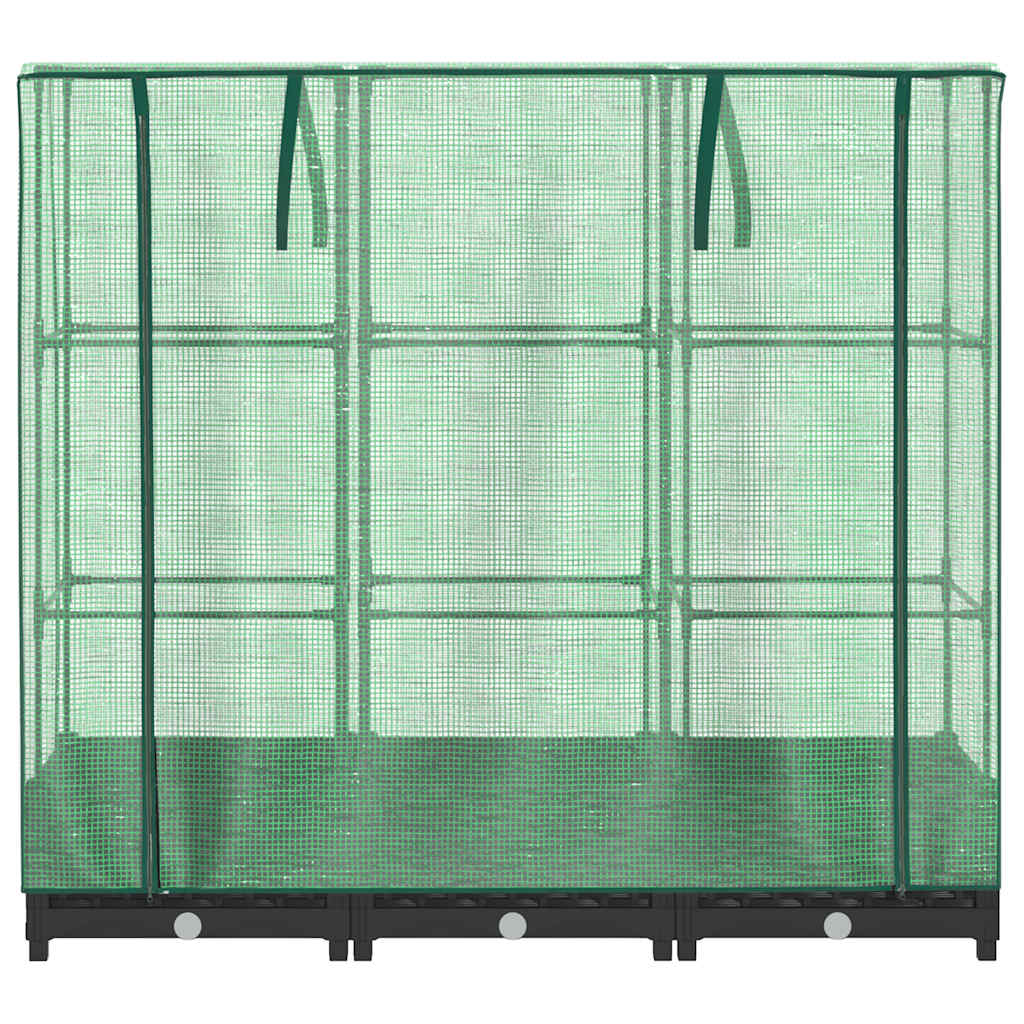 Jardinera Elevada Con Cubierta De Invernadero Aspecto Ratán 120x40x123 Cm_3