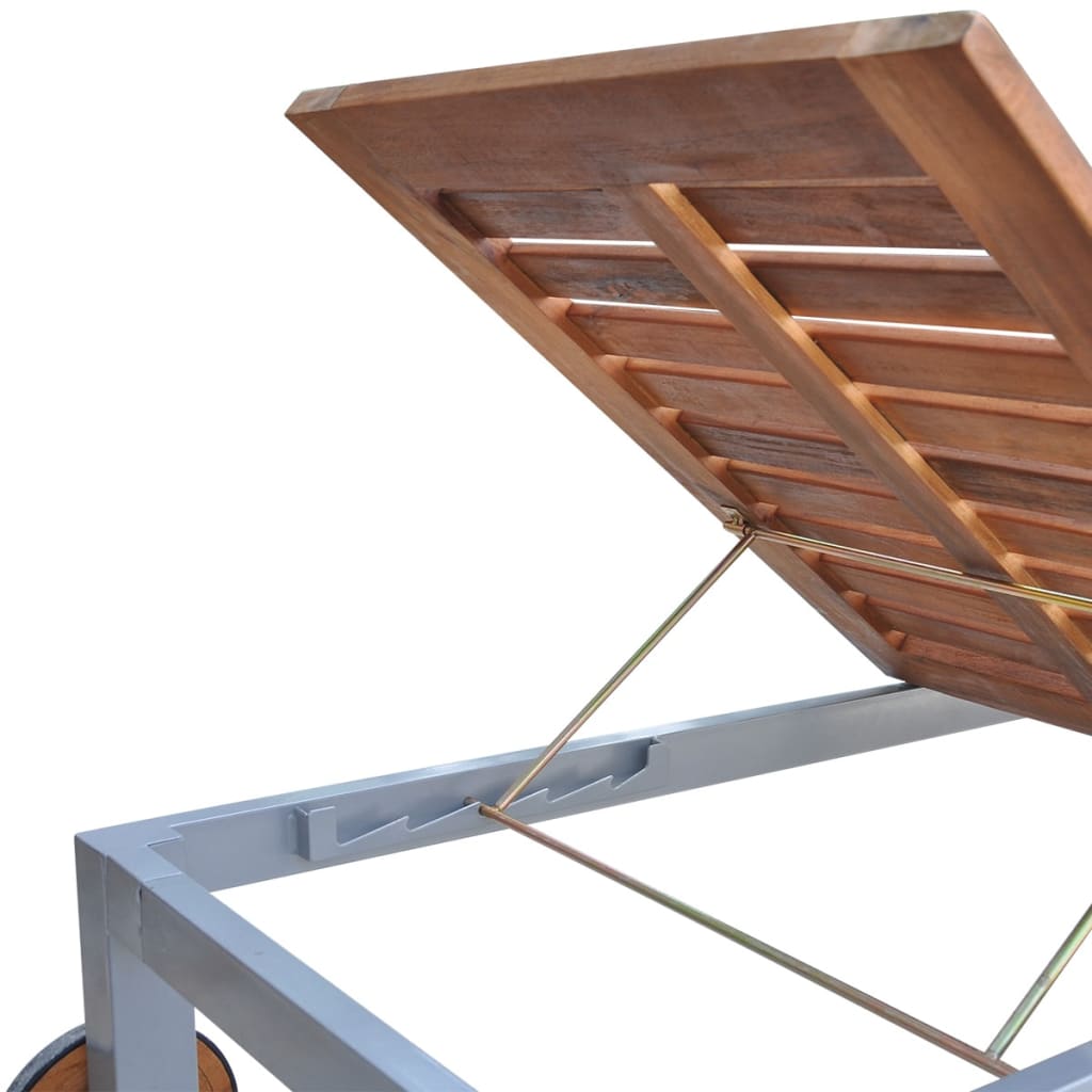 Tumbona Con Cojín Madera Maciza De Acacia Y Acero Galvanizado_4