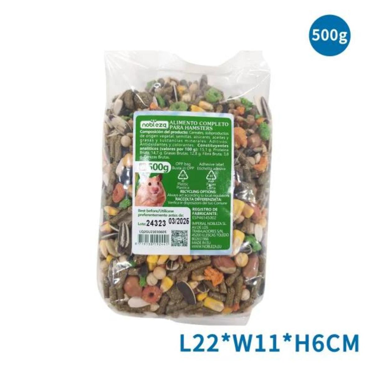Alimento básico misto para coelhos adultos Nobleza 500g