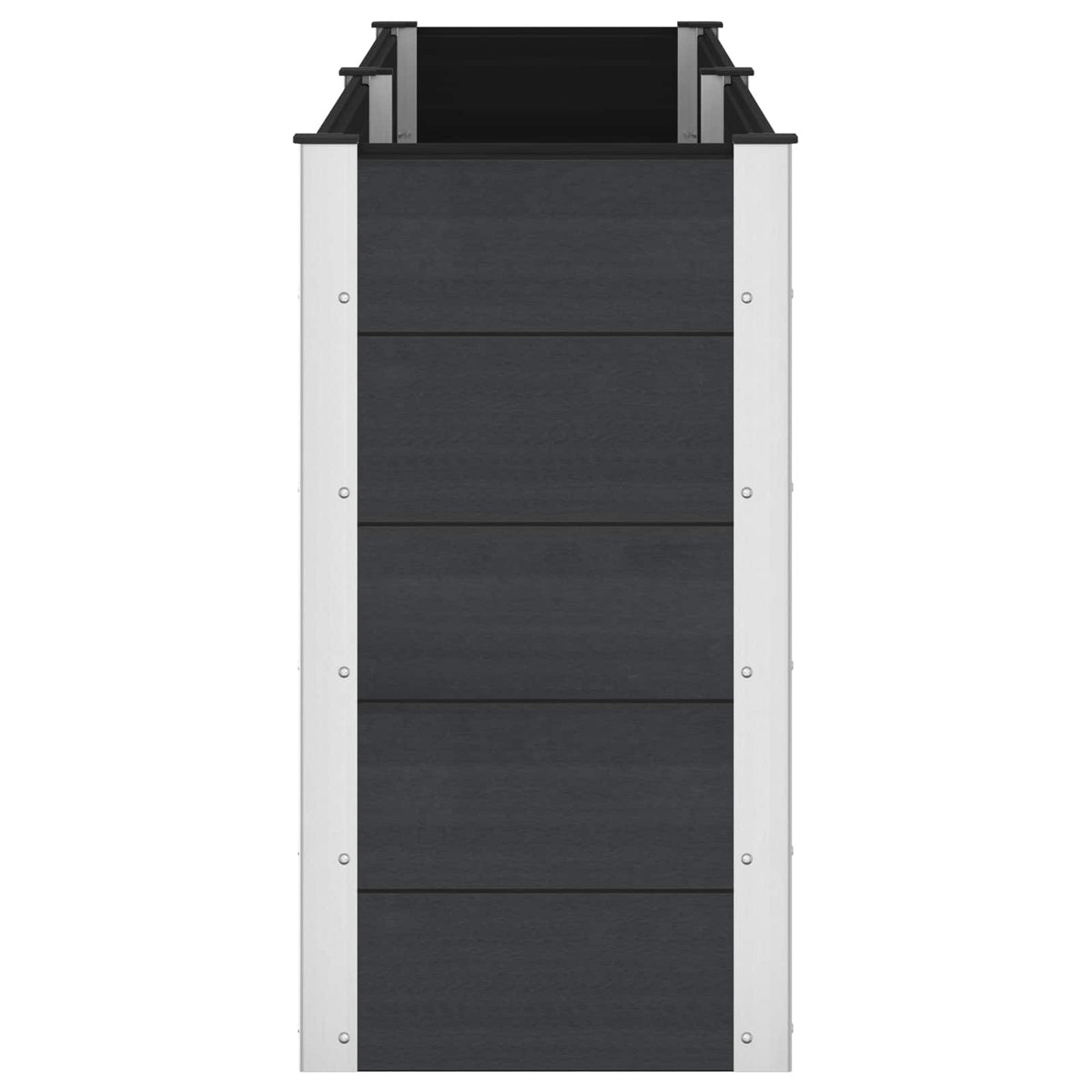 Arriate Elevado Negro 250 X 50 X 91 Cm Wpc Y Aluminio_3