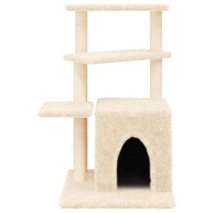 Rascador Para Gatos Con Postes De Sisal Color Crema 83,5 Cm_3