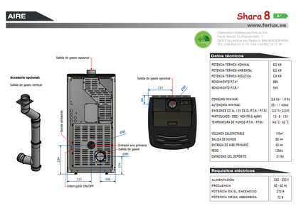 Bricosol Estufa De Pellets Shara 8 Negro De Ferlux_4