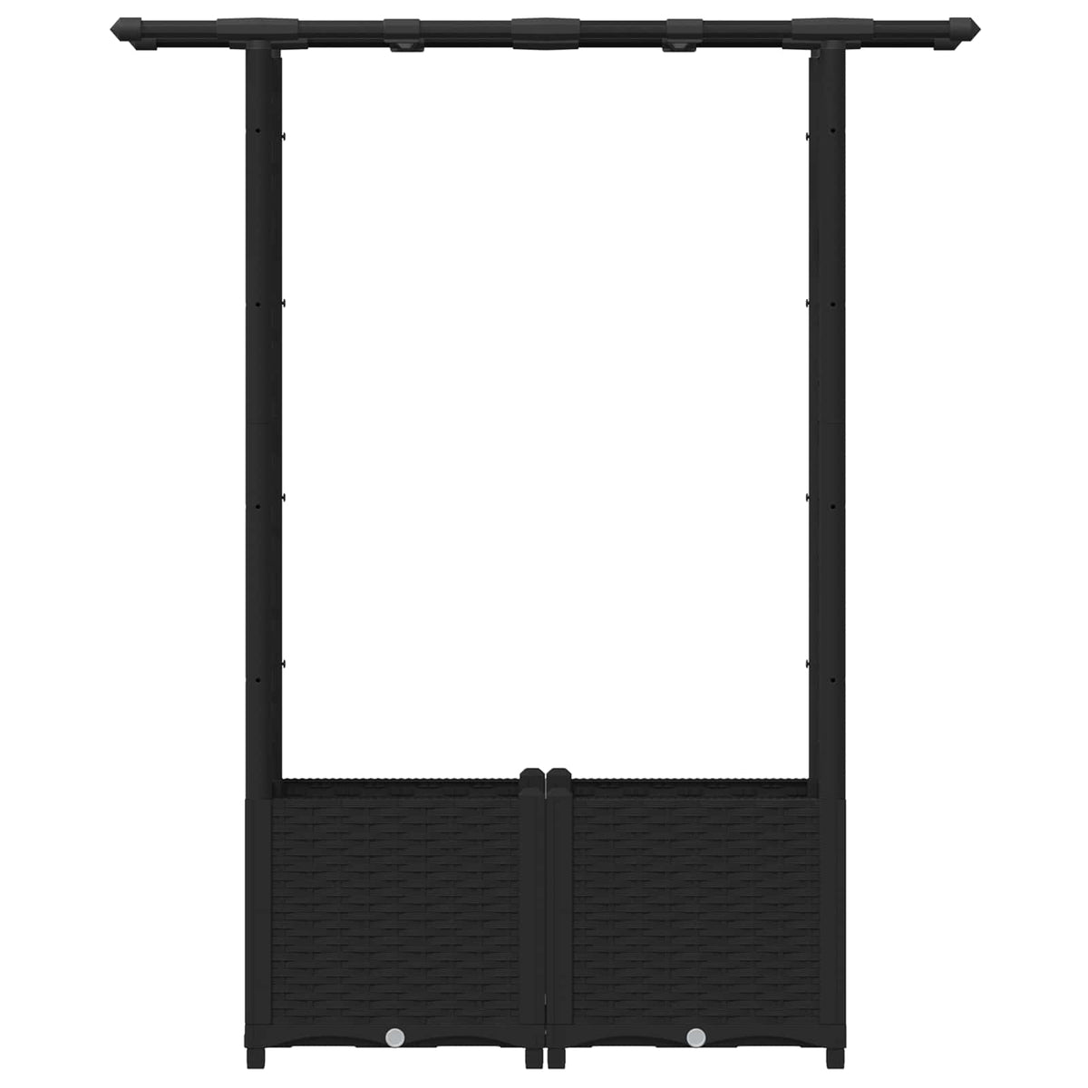 Cama Elevada Con Trellis Y Techo Negro 124,5 X 40 X 136 Cm Pp_3
