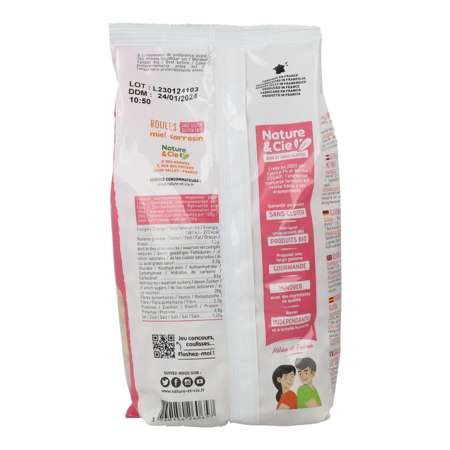 Nature&amp;cie Bolinhas de Trigo Sarraceno Biológicas Sem Glúten com Mel 175 gramas 