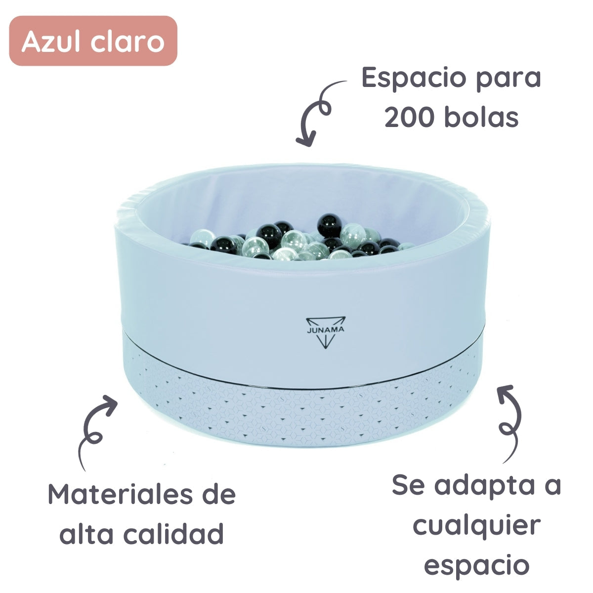 Piscina De Bolas Polipiel Con 200 Pelotas_azul Claro_1