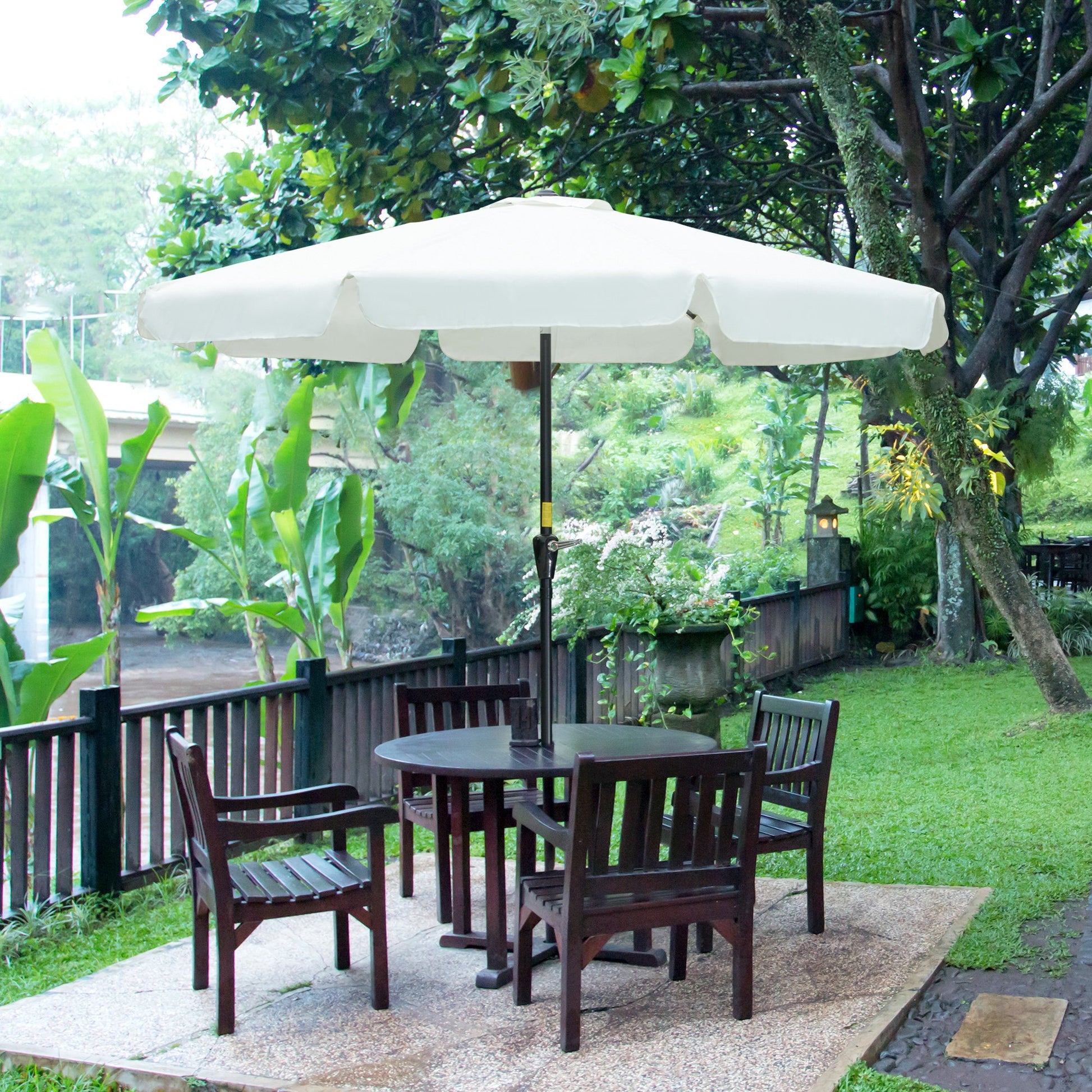 Outsunny Sombrilla De Jardín De Aluminio Ø266x248,5 Cm Con Ángulo Ajustable_1