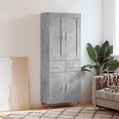 Aparador Alto Madera Contrachapada Gris Hormigón 69,5x34x180 Cm_0