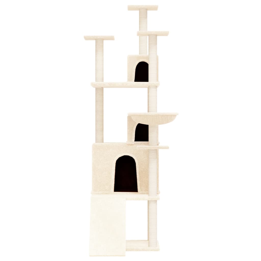 Rascador Para Gatos Con Postes De Sisal Crema 175 Cm_2