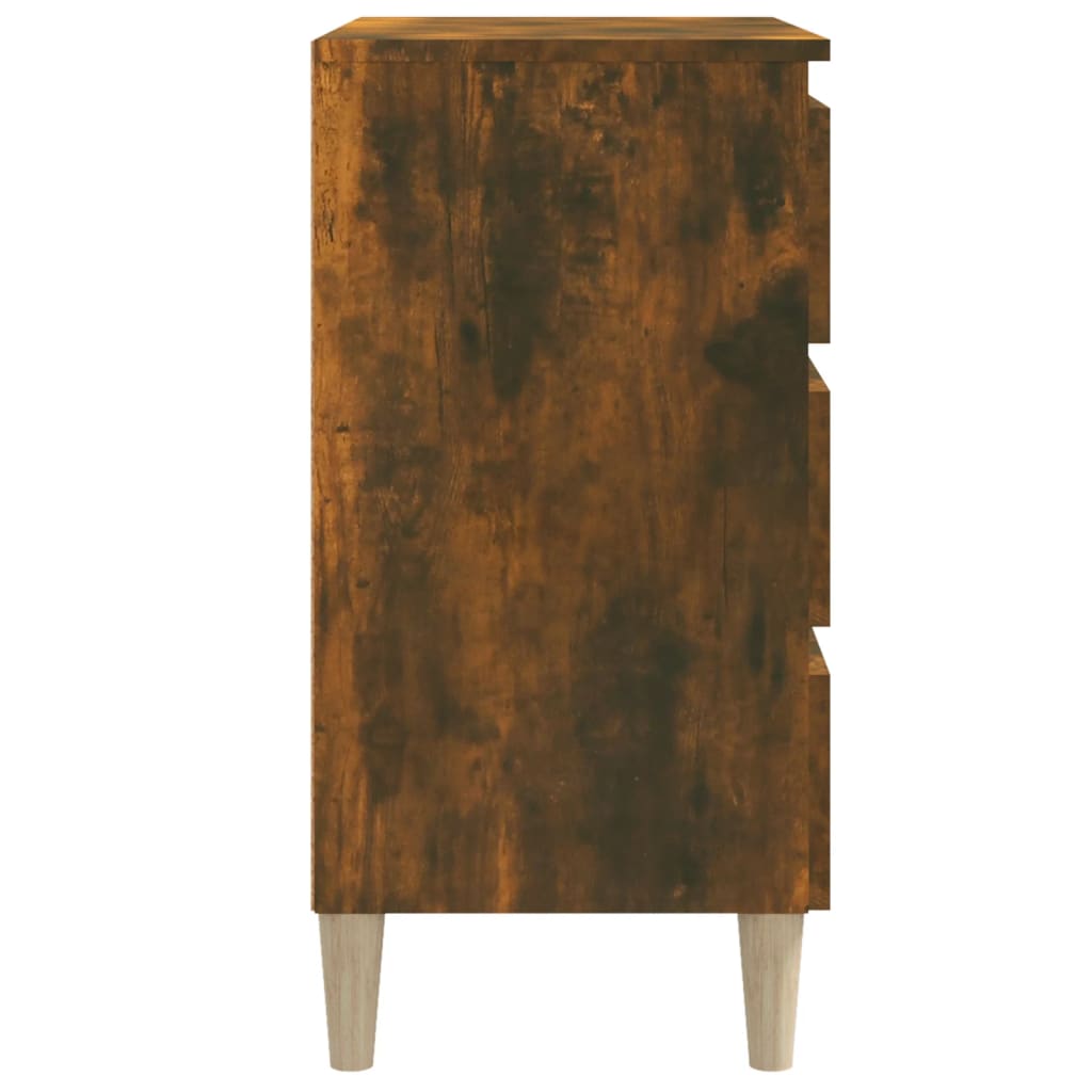 Aparador Madera Contrachapada Color Roble Ahumado 60x35x69 Cm / Vetonek_5