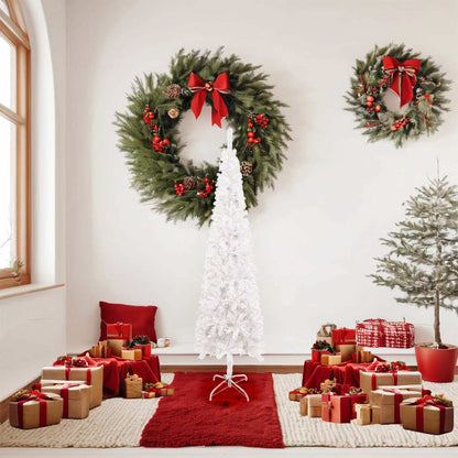 Vidaxl Árbol De Navidad Delgado Blanco 150 Cm_1
