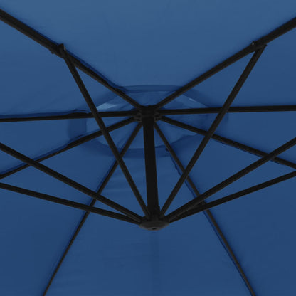 Sombrilla Voladiza Con Poste De Aluminio Azul 350 Cm_4