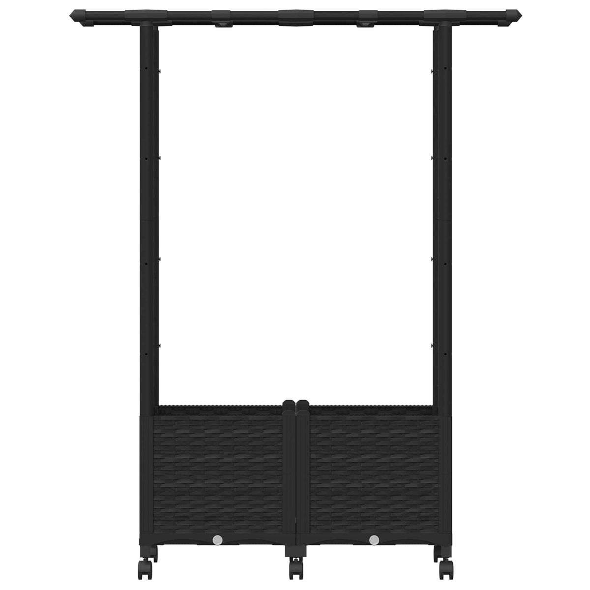 Cama Elevada Con Trellis Y Techo Negro 124,5 X 40 X 142 Cm Pp_3