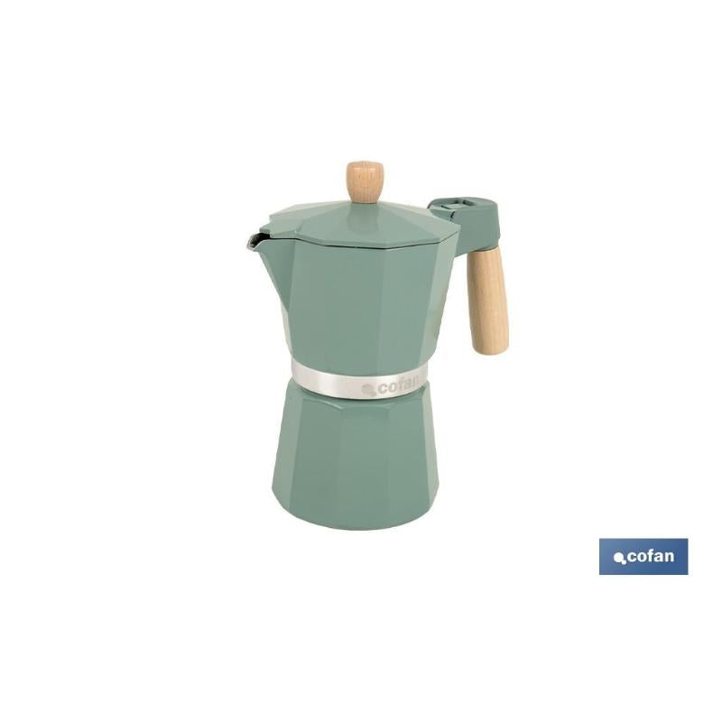 Cafetera Italiana De Inducción Verde 6 Tazas_1