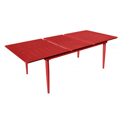 Inari Mesa De Jardín Extensible Rectangular De Aluminio Rojo Para 10 Personas 240x100xh75cm- Mobiliario De Jardín_0