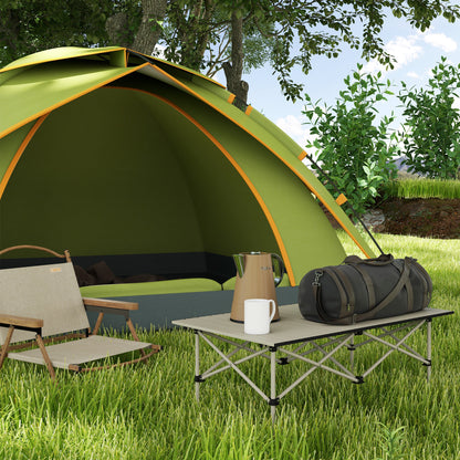Outsunny Mesa Plegable Camping De Aluminio Con Tapa Enrollable 95x55x50 Cm Caqui_1