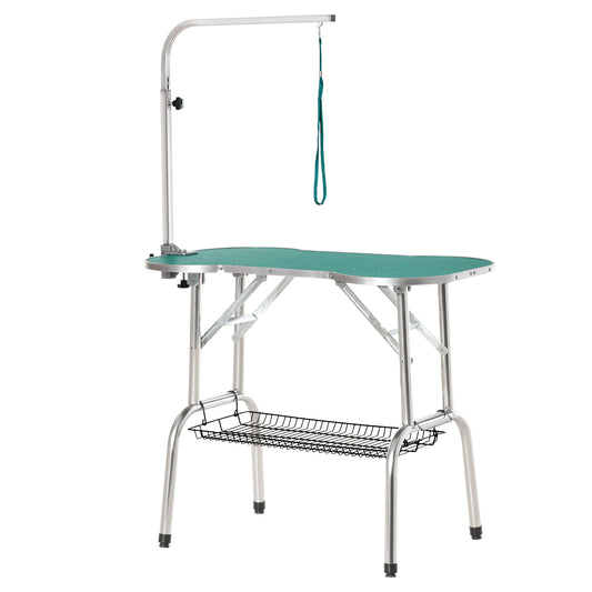 Pawhut Mesa De Aseo Para Mascotas Plegable Ajustable Forma De Hueso_0