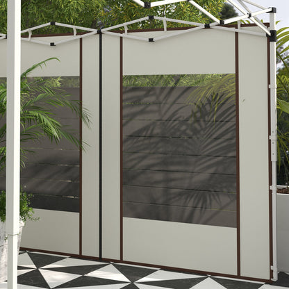Outsunny Paredes Laterales Para Carpa De 2 Paneles 295x195 Cm Crema_4