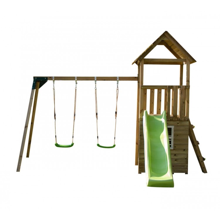 Parque Infantil Masgames Tibidabo L Techo De Madera Con Columpio Casita: Con Casita En La Base._0