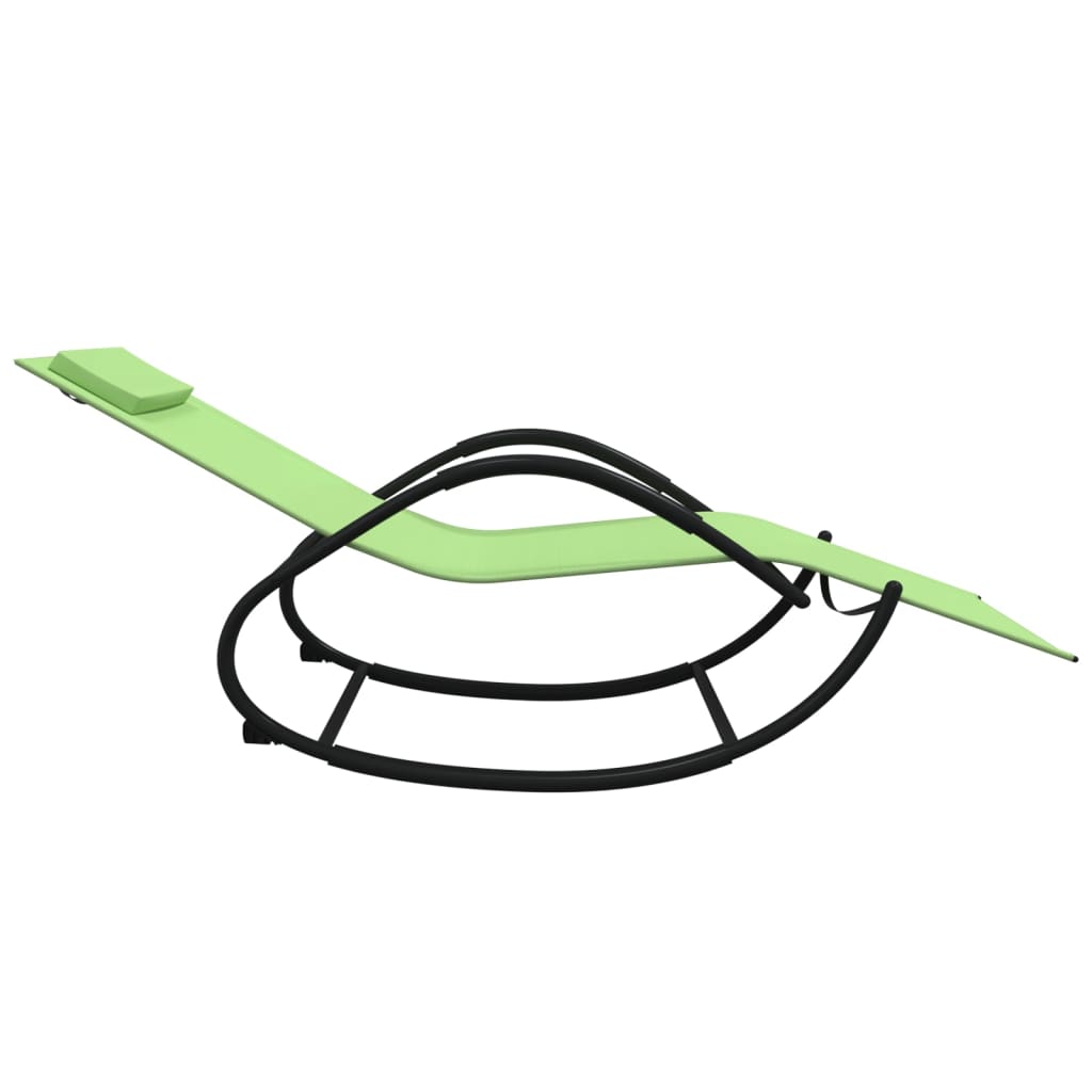 Tumbona Mecedora De Acero Y Textilene Verde_3