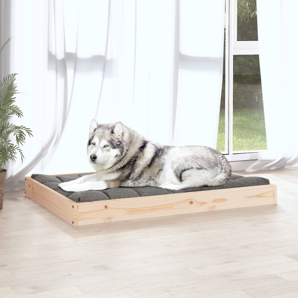 Cama Para Perros Madera Maciza De Pino 101,5x74x9 Cm / Vetonek_4