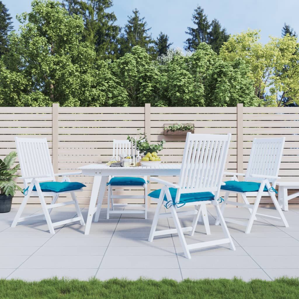 Vidaxl Cojines De Silla De Jardín 4 Uds Tela Oxford Azul 40x40x7 Cm_1