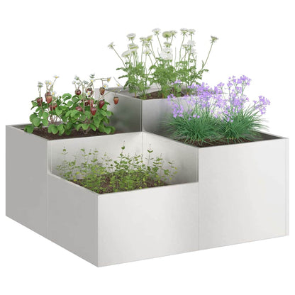 Maceta Para Jardín Plateado 100 X 100 X 48 Cm Acero Inoxidable_2