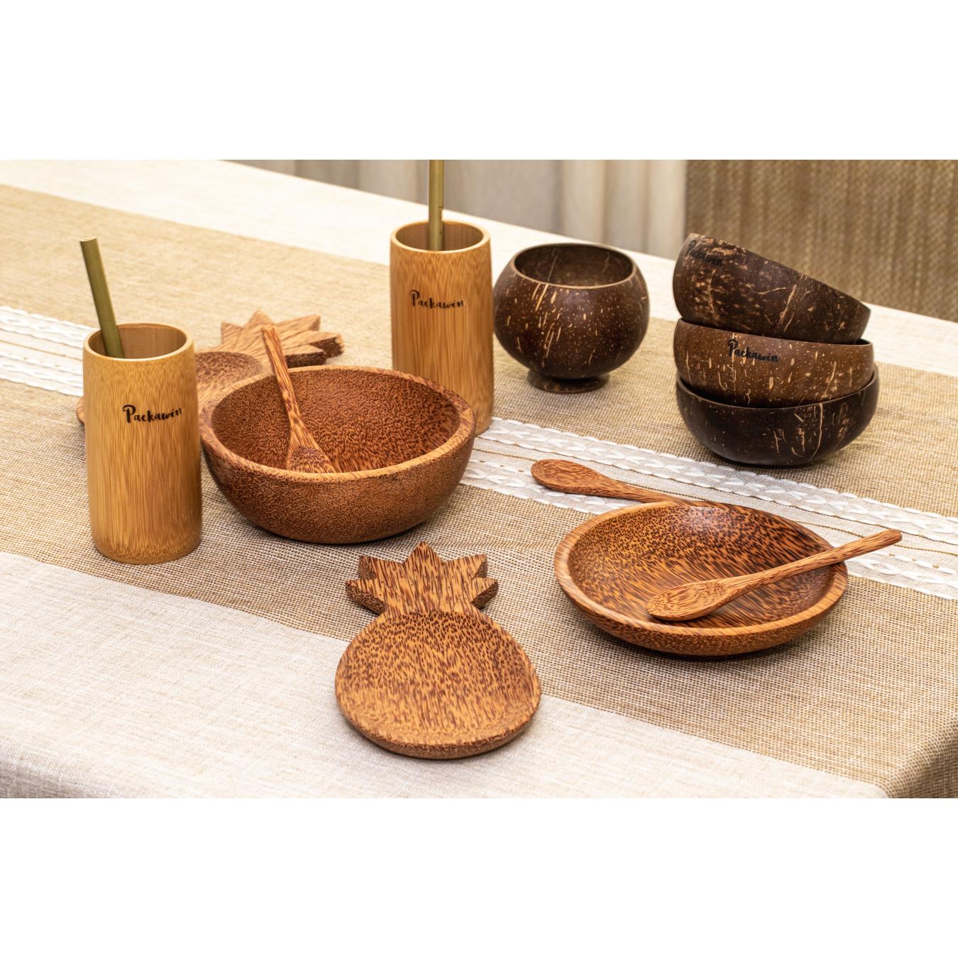 Saladeira 100% ecológica em madeira de coco 18 x 6 cm