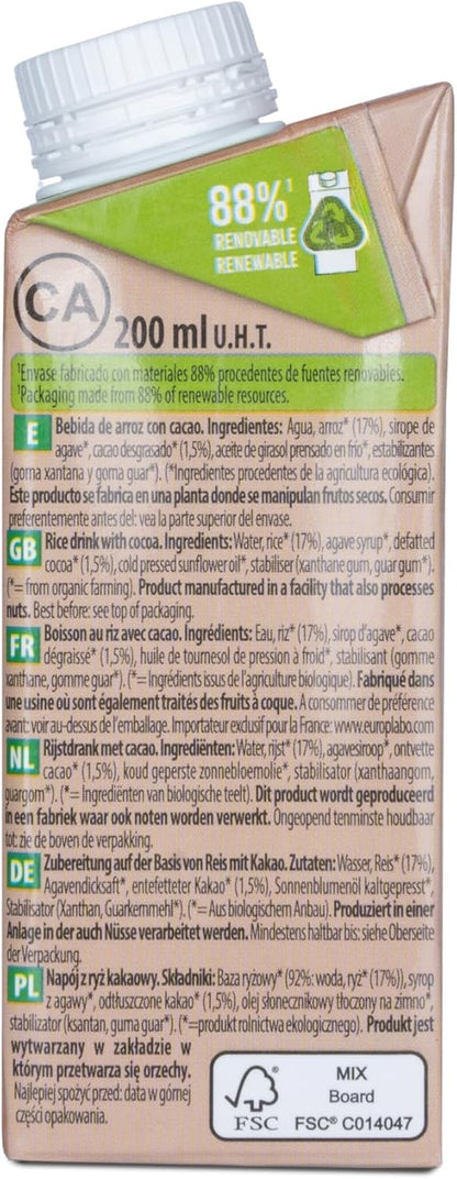 Bebida de Cacau e Arroz Biológico NaturGreen 200 ml