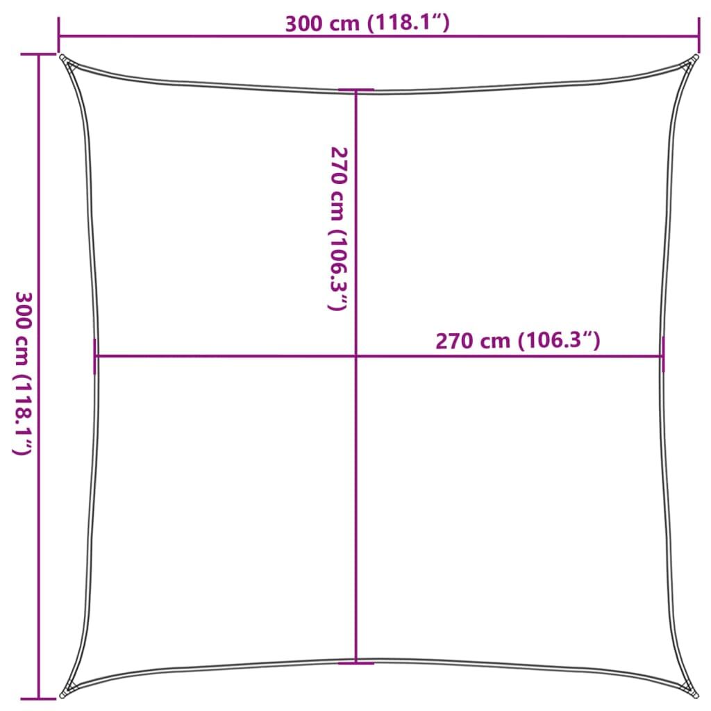 Vidaxl Toldo De Vela Cuadrado Hdpe Azul 160 G/m² 3x3 M_2
