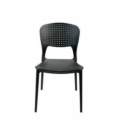 Juego De 4 Sillas Apilables De Polipropileno Negro - Muebles De Jardín - 46x51xh79.5cm_1