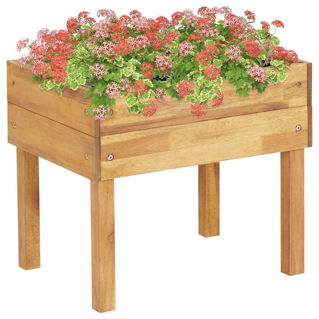 Jardinera Elevada De Madera Maciza De Acacia 50x40x45 Cm_1