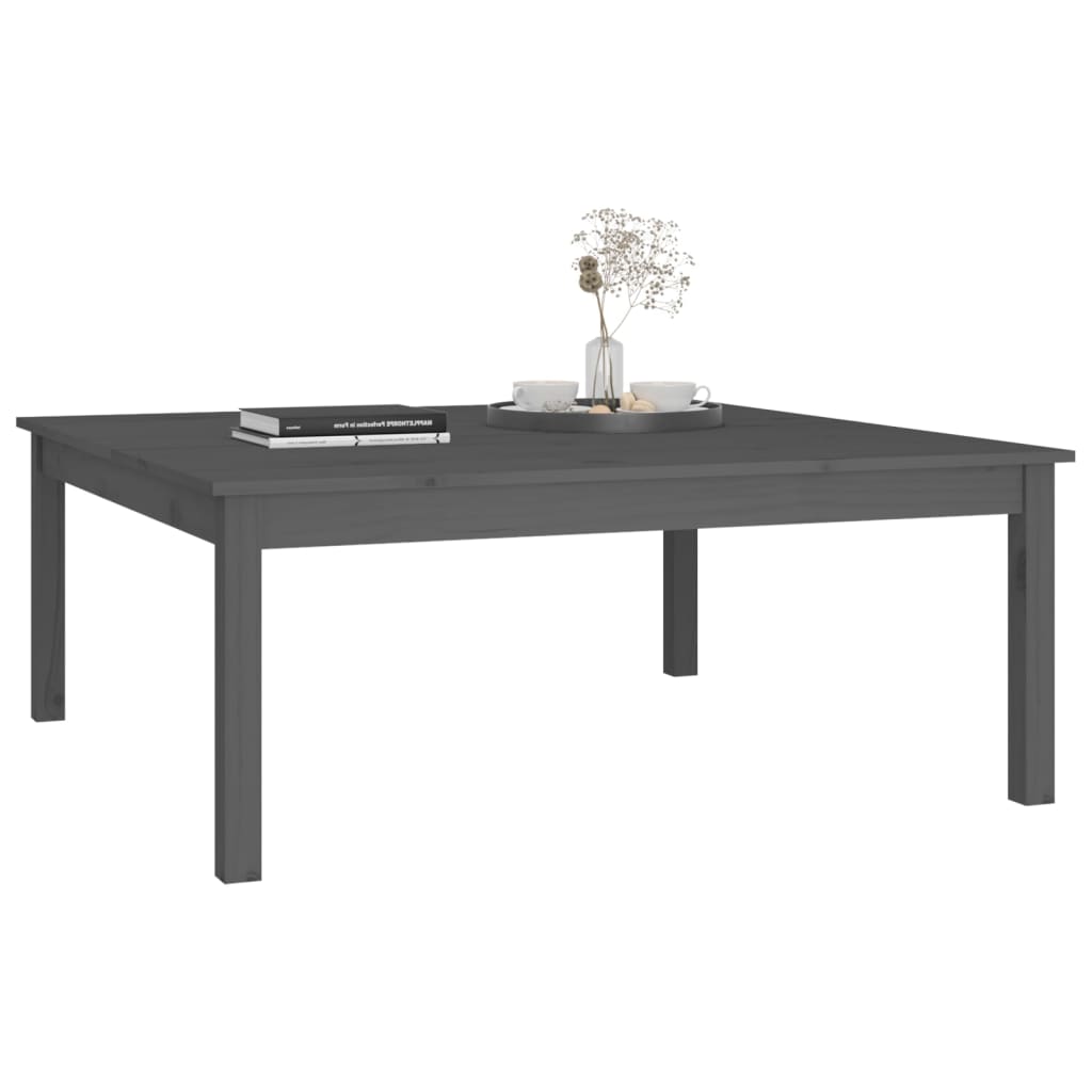 Mesa De Centro De Madera Maciza De Pino Gris 100x100x40 Cm_3