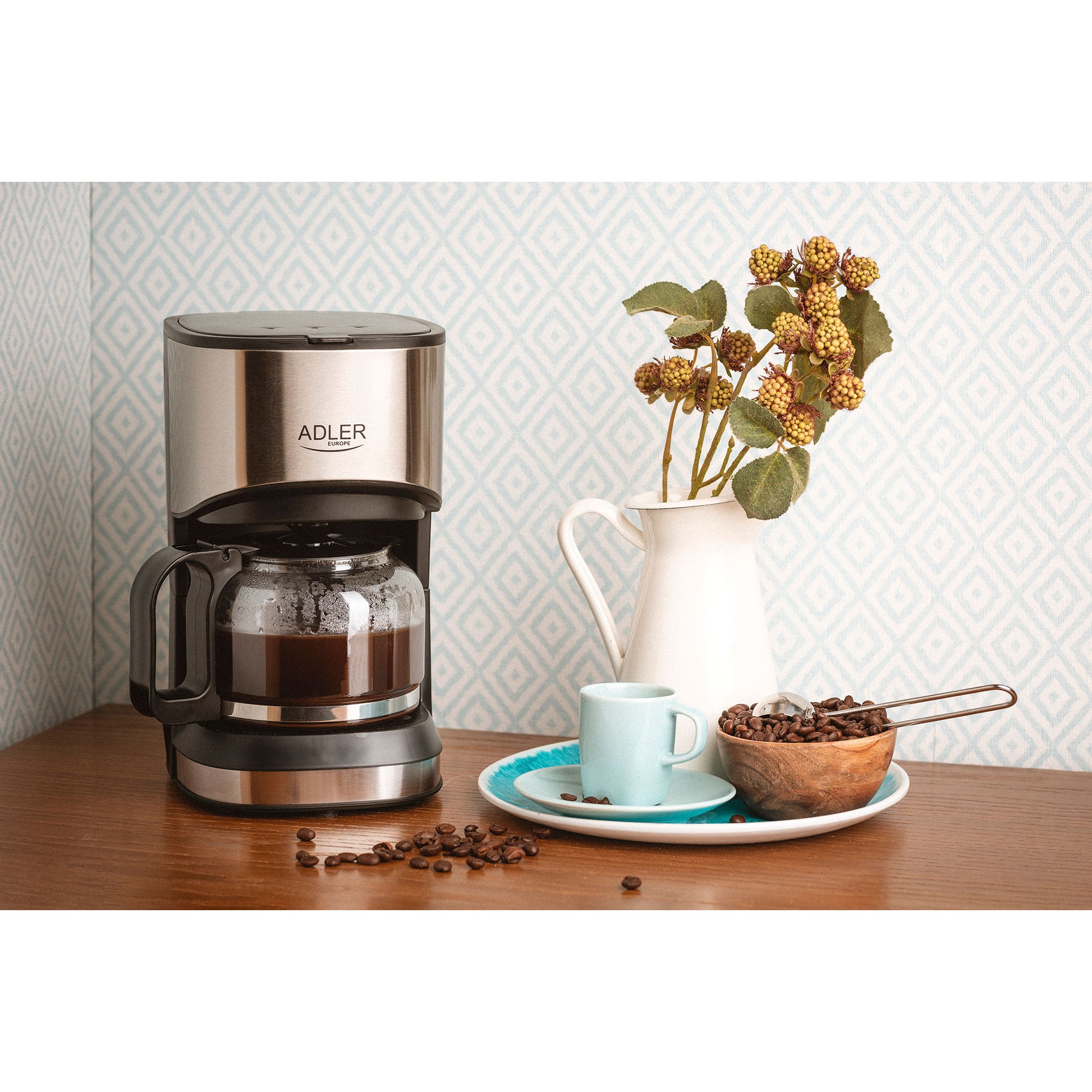 Cafetera Eléctrica De Goteo 6 Tazas 0,7 L, Filtro Extraíble, Antigoteo, Mantiene Café Caliente Adler Ad4407 Negro/plata_3