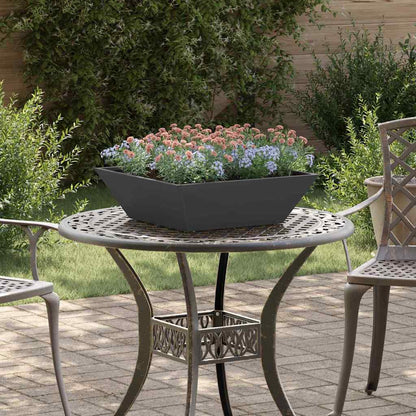 Macetero De Jardín Negro 50 X 50 X 15 Cm Acero Laminado En Frío_1