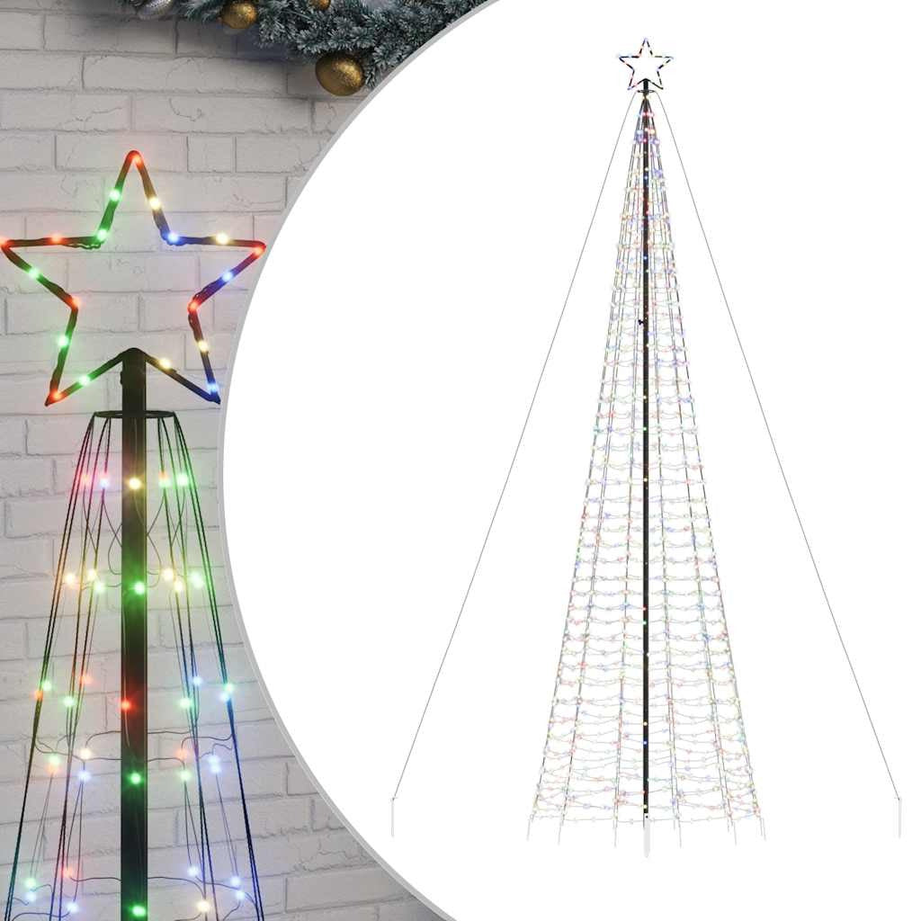 Vidaxl Árbol De Navidad Led Con Estacas 1534 Leds Colores 500 Cm_0