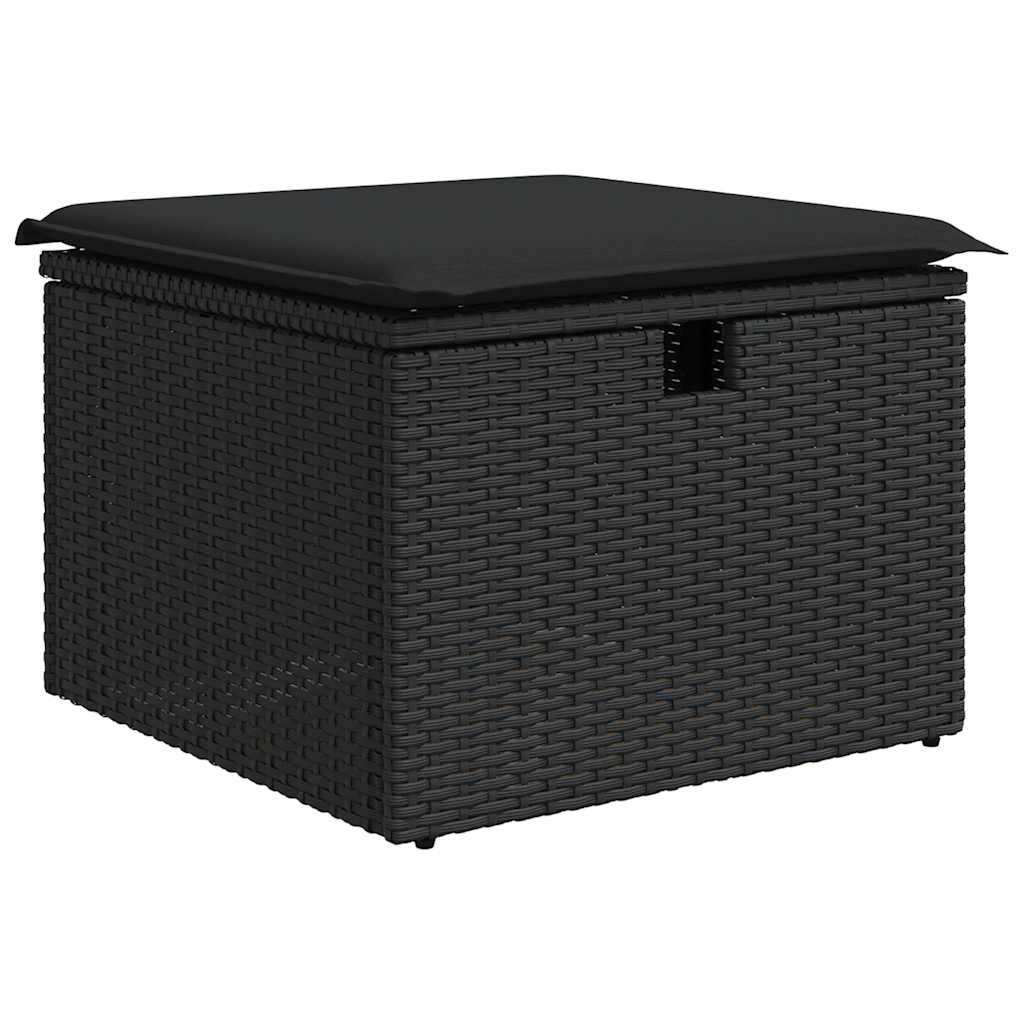 Set De Sofás De Jardín Con Cojines 9 Pzas Ratán Sintético Negro / Vetonek_3