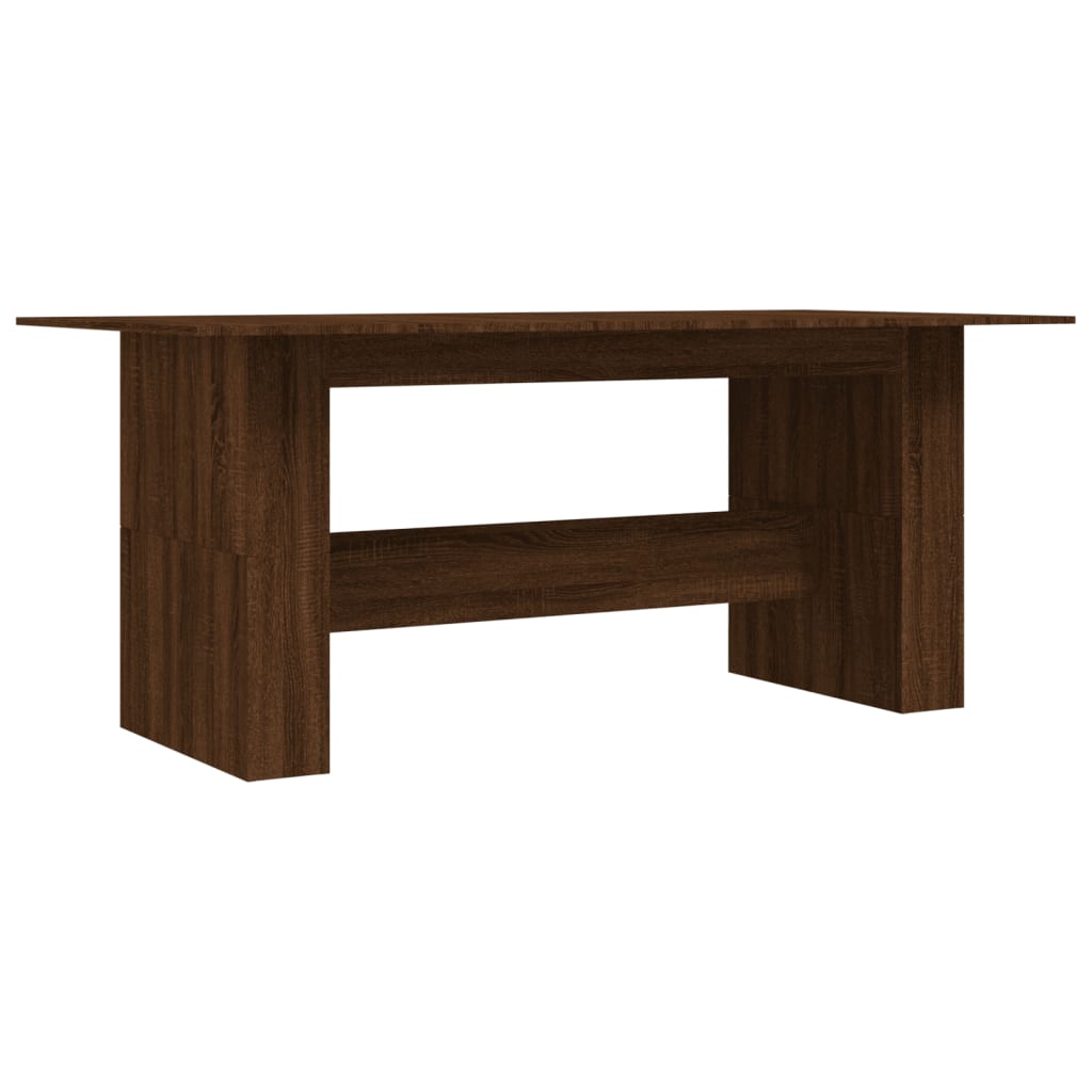 Mesa De Comedor Madera De Ingeniería Marrón Roble 180x90x76 Cm_0