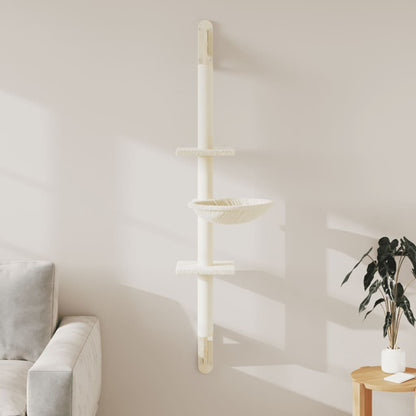 Árbol Rascador Para Gatos De Pared Crema 142,5 Cm_1