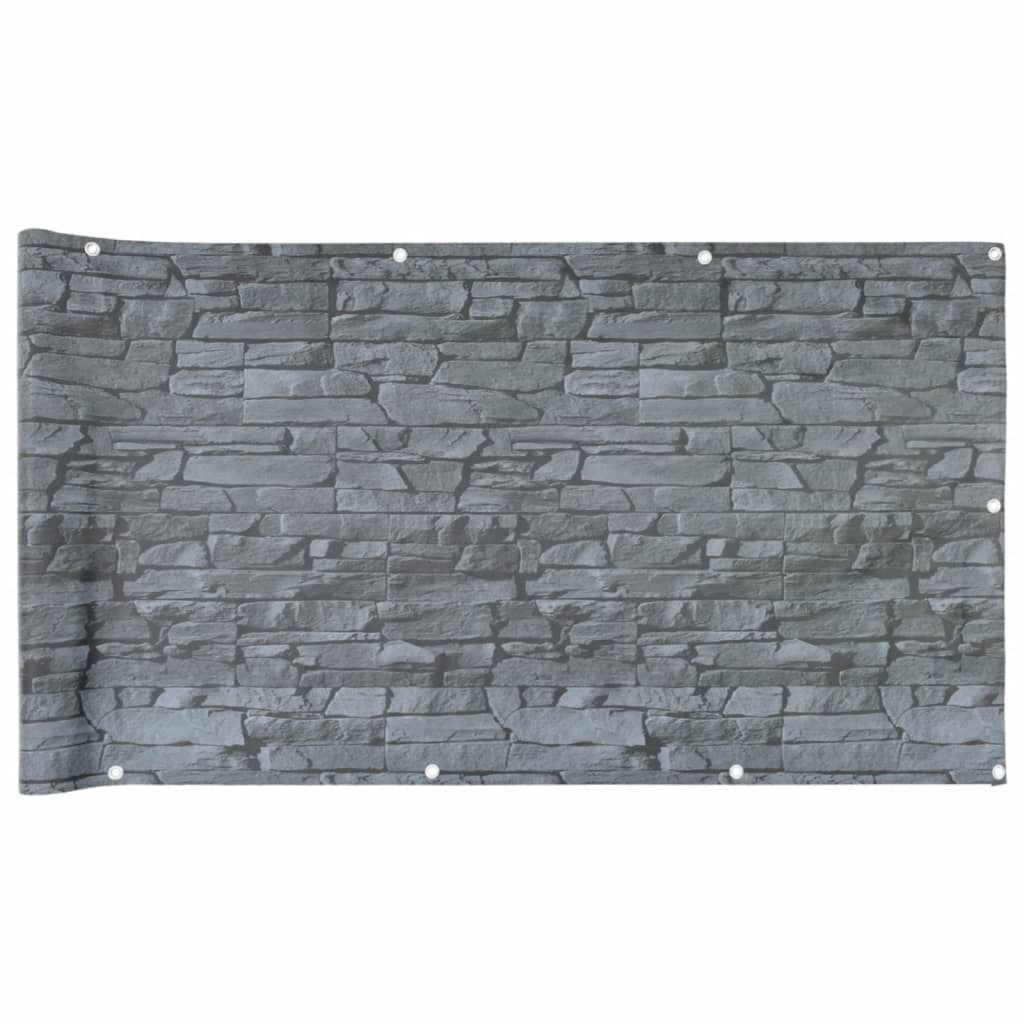 Pantalla De Privacidad De Balcón Pvc Look Piedra Gris 600x90 Cm / Vetonek_5