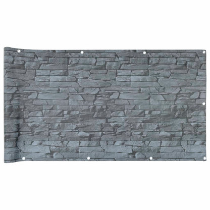 Pantalla De Privacidad De Balcón Pvc Look Piedra Gris 600x120cm / Vetonek_2