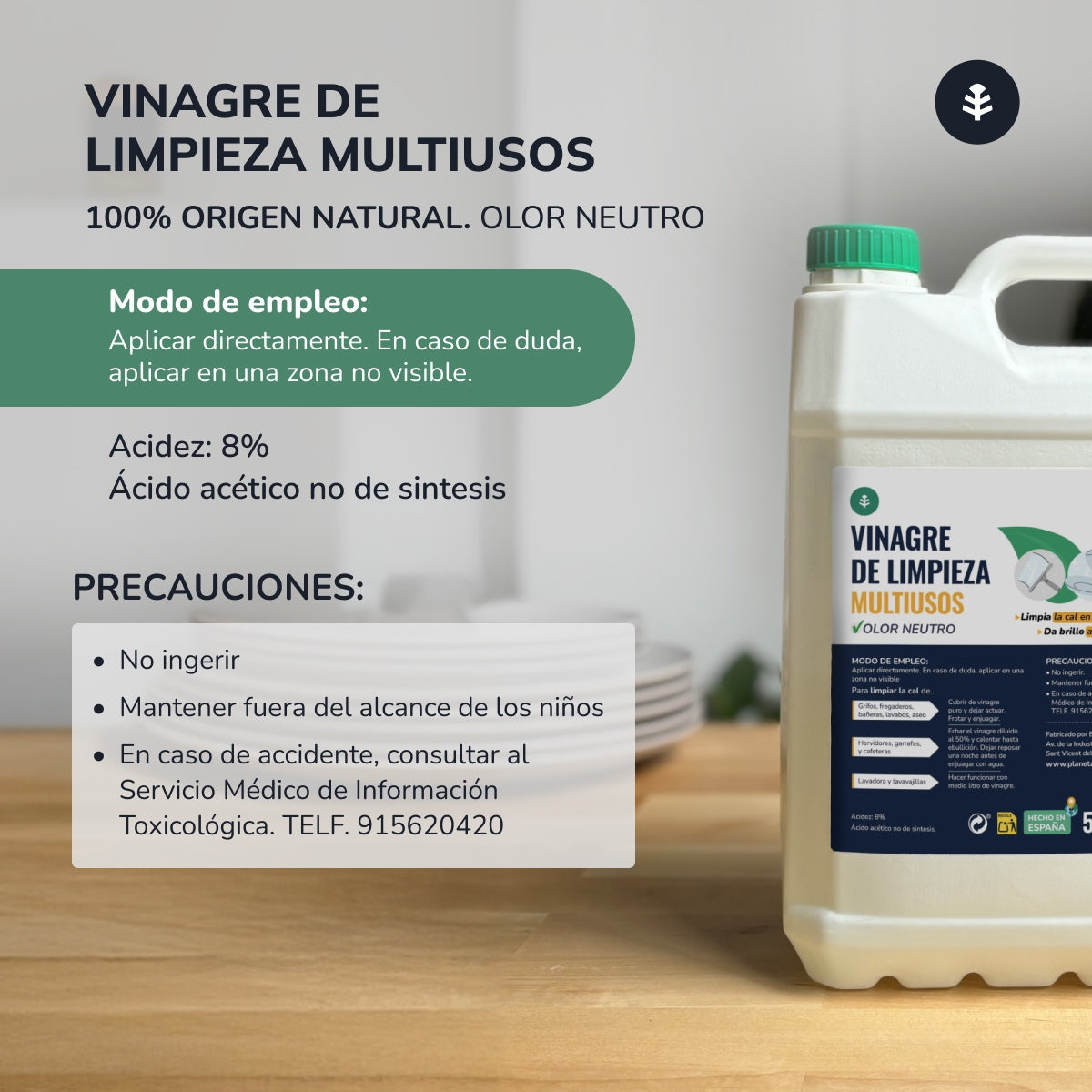 Vinagre de Limpeza Branco Planeta Huerto 1L