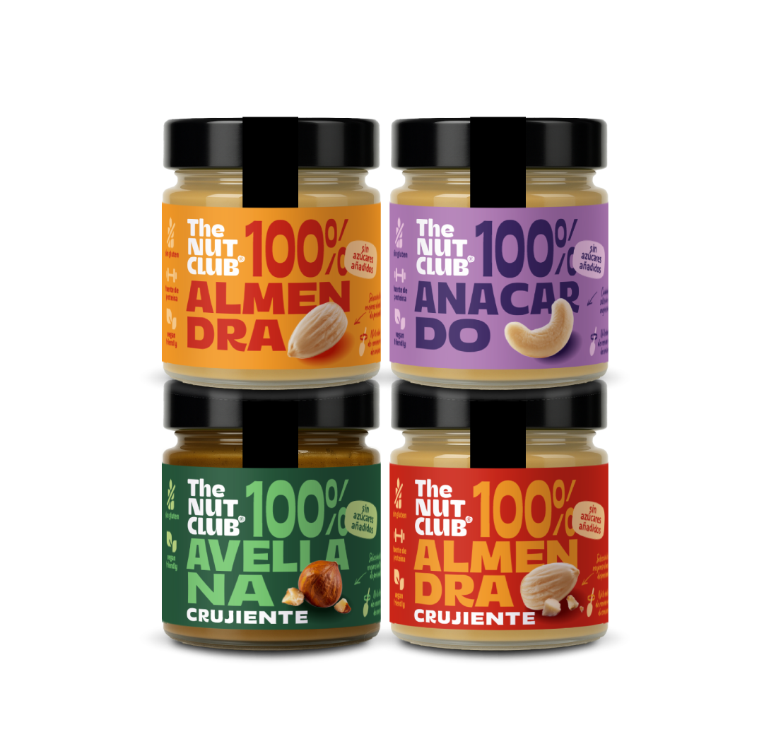 Pack Origen crema de avellana y almendra en dos texturas The Nut Club 720g_0