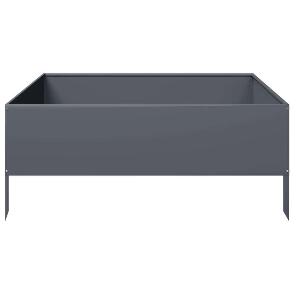 Arriate De Acero Gris Antracita 100x100x25 Cm_3