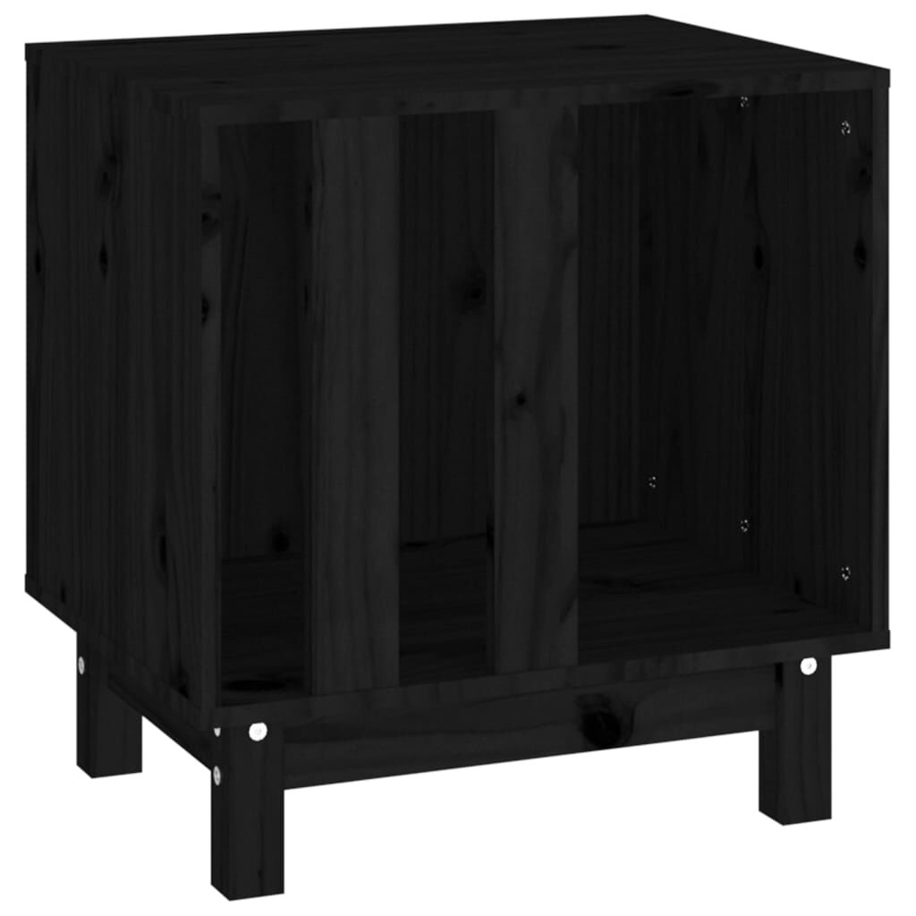 Vidaxl Caseta Para Perros Madera Maciza De Pino Negro 50x40x52 Cm_0