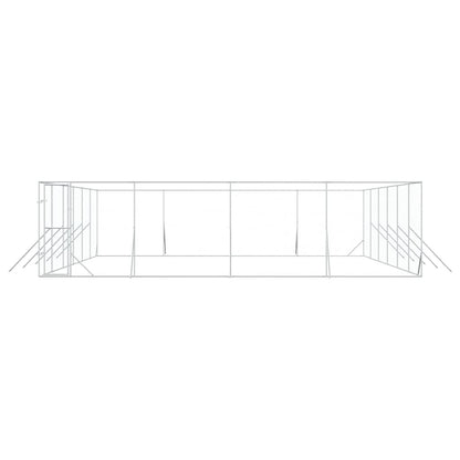 Perrera De Exterior Acero Galvanizado Plateado 8x12x2 M_4
