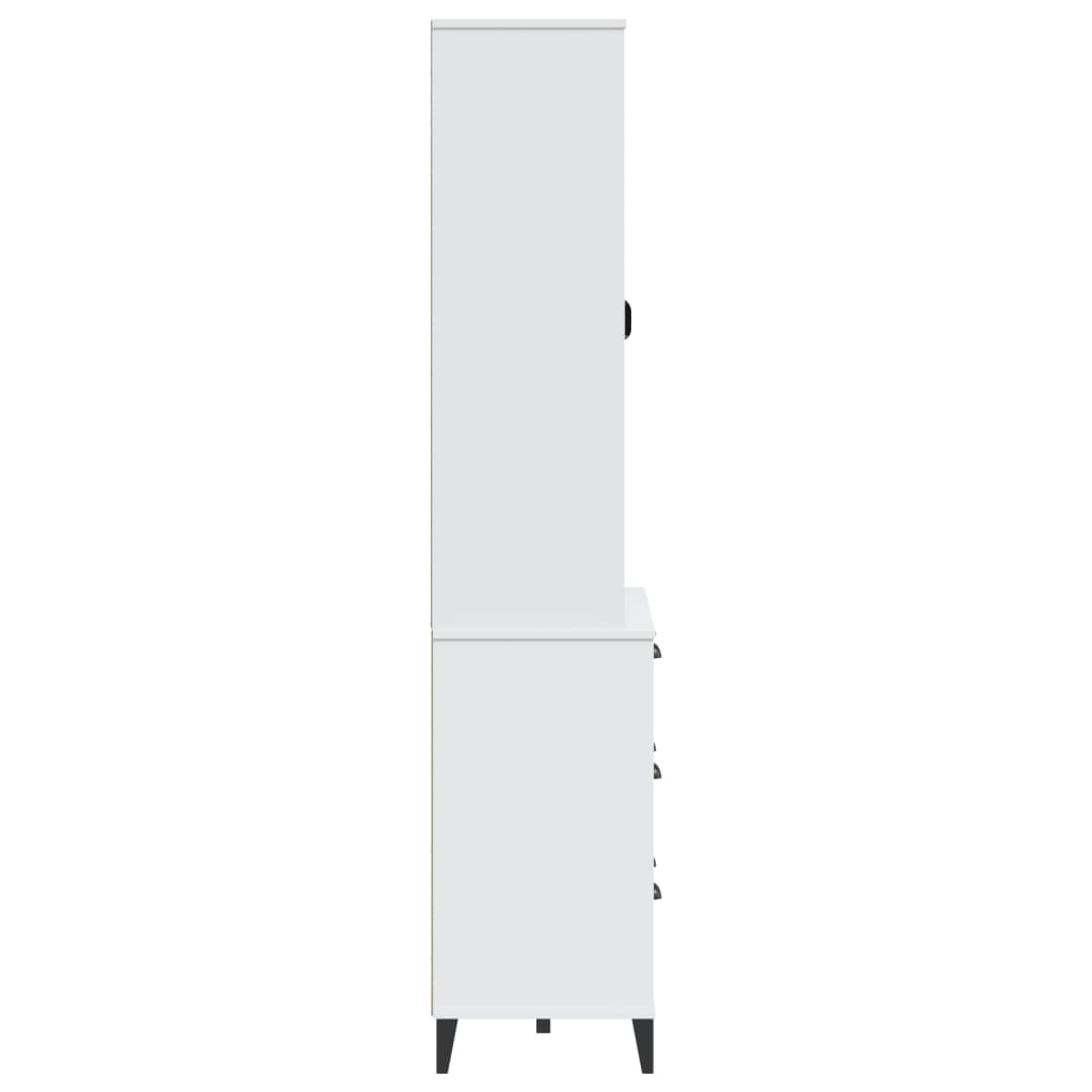 Aparador Alto Viken Madera Maciza De Pino Blanco 80x40x190 Cm / Vetonek_0